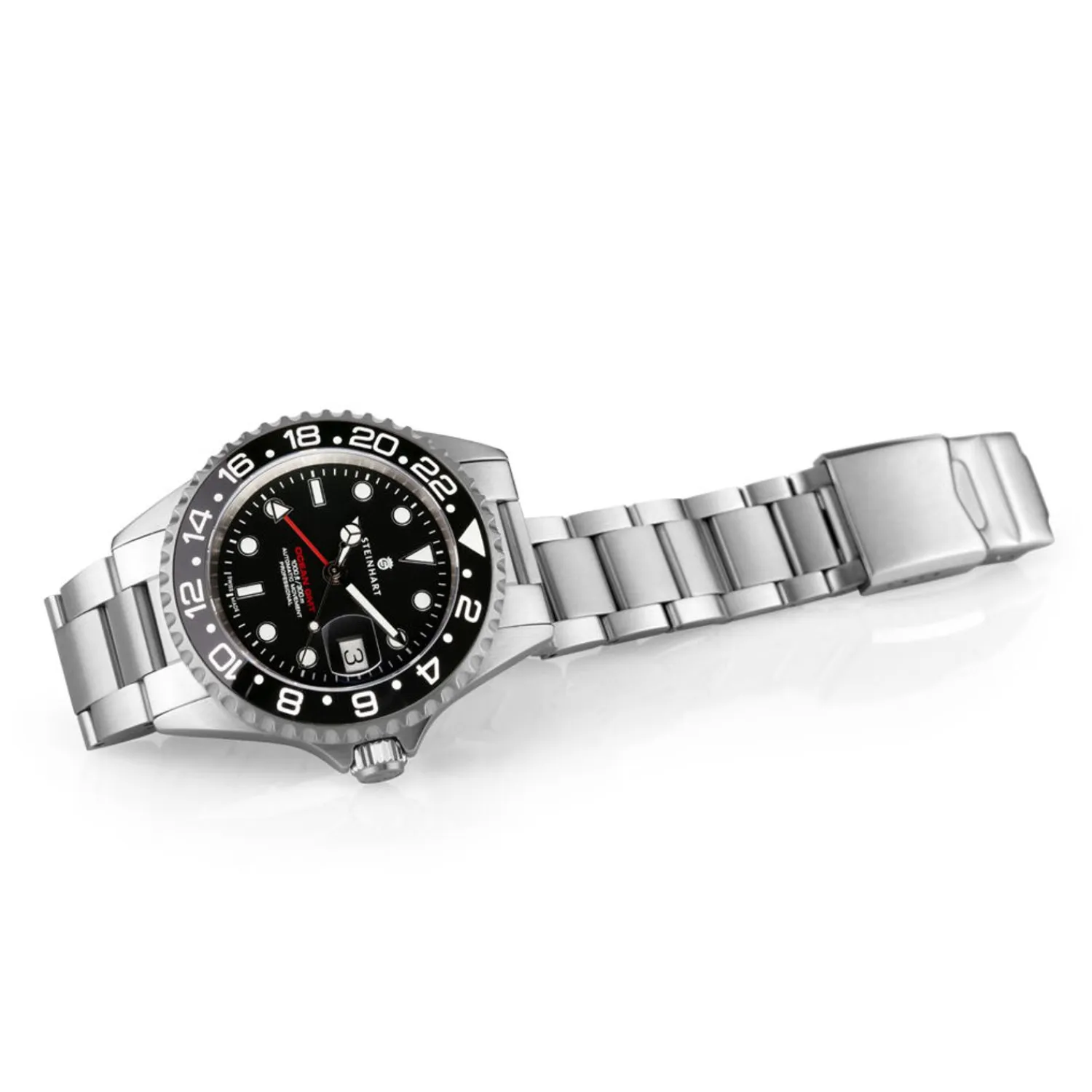 Steinhart Watches Duikhorloges 42 Mm^Gmt-Ocean 1 Zwart Keramiek Duikhorloge