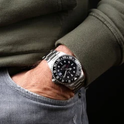 Steinhart Watches Duikhorloges 42 Mm^Gmt-Ocean 1 Zwart Keramiek Duikhorloge