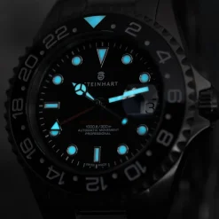 Steinhart Watches Duikhorloges 42 Mm^Gmt-Ocean 1 Zwart Keramiek Duikhorloge