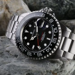 Steinhart Watches Duikhorloges 42 Mm^Gmt-Ocean 1 Zwart Keramiek Duikhorloge