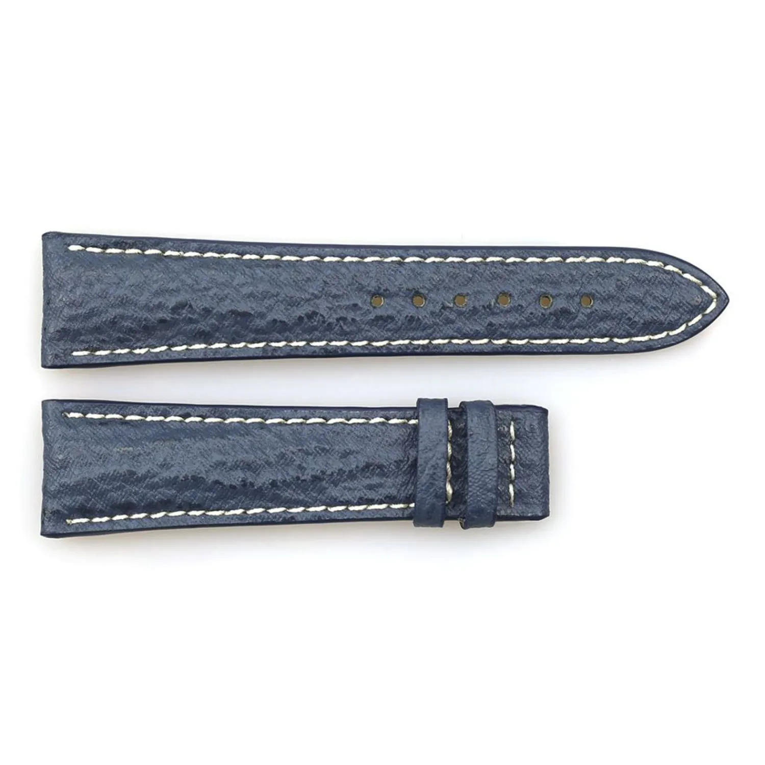 Steinhart Watches Bandjes 22 Mm^Leren Band Blauw Voor Marine Chronograaf Maat M