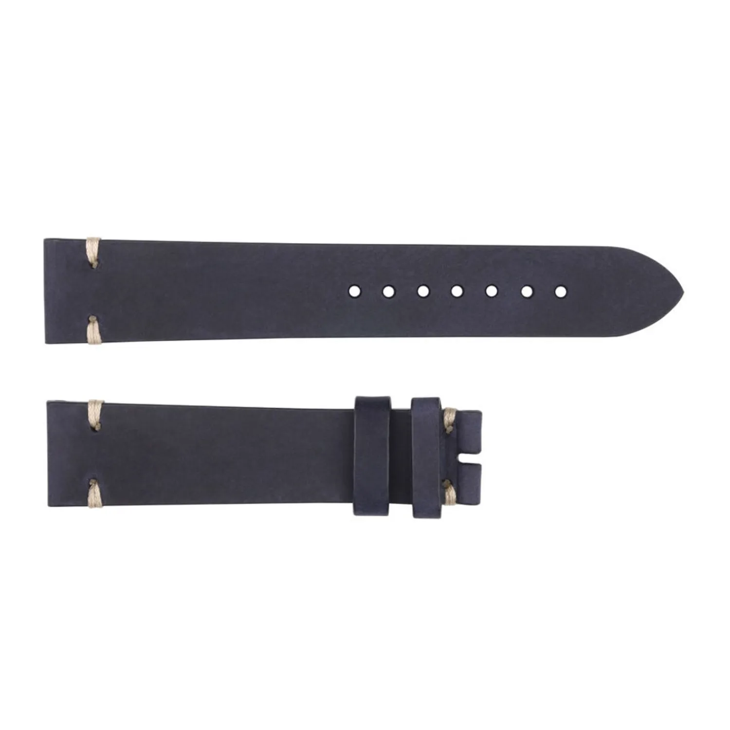 Steinhart Watches Bandjes 20 Mm^Leren Band Donkerblauw Voor Monopusher Maat S