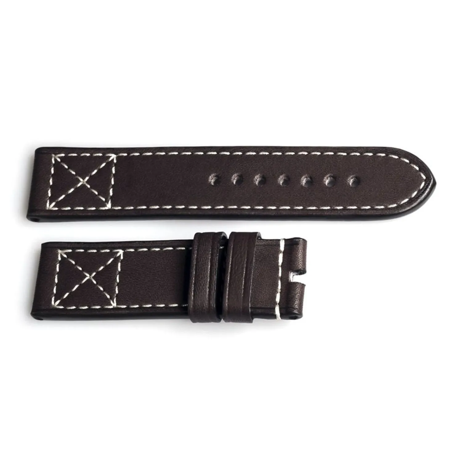 Steinhart Watches Bandjes 24 Mm^Leren Band Donkerbruin Maat M