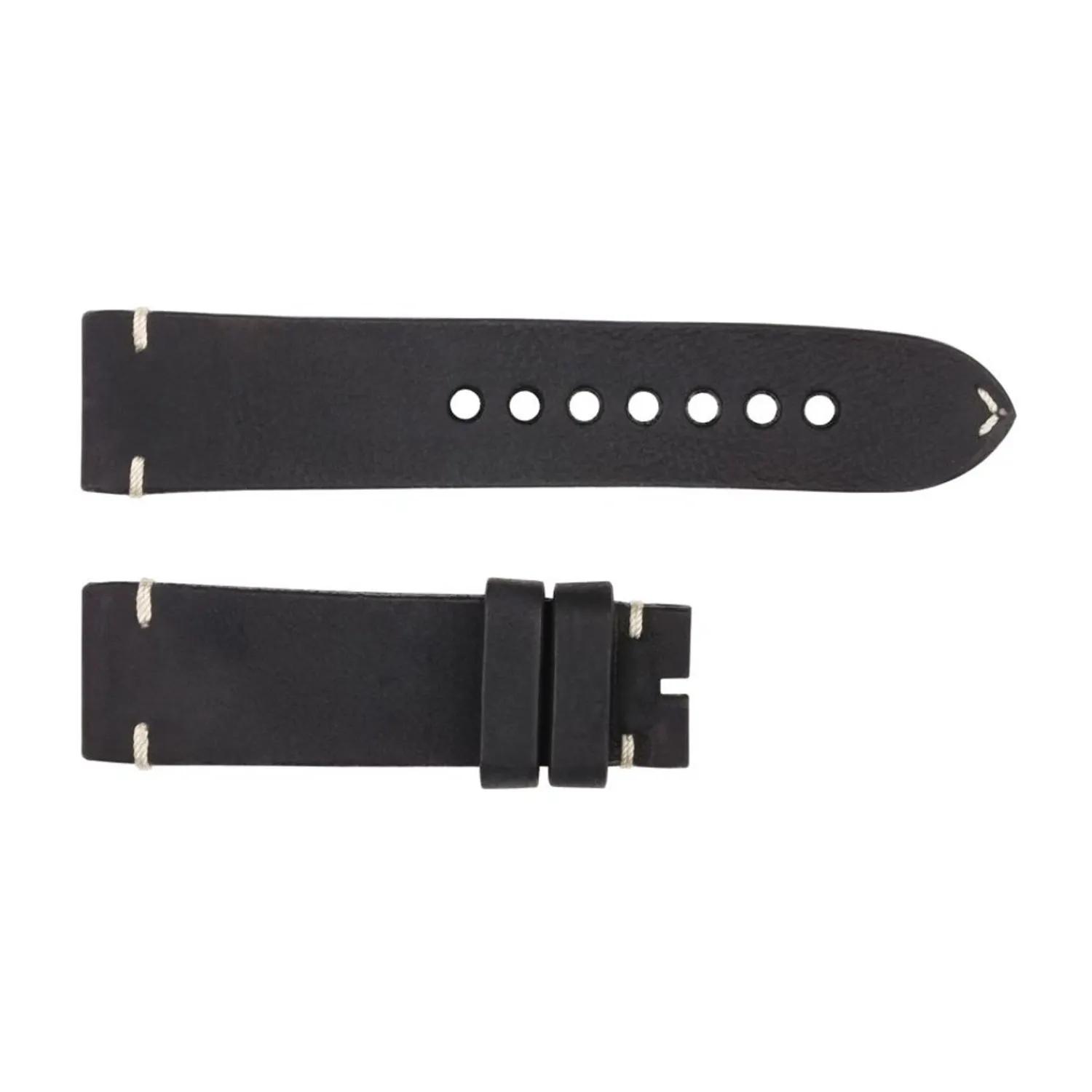 Steinhart Watches Bandjes 24 Mm^Leren Band Triton 30 Blauw, Zwart, Reizigersmaat M