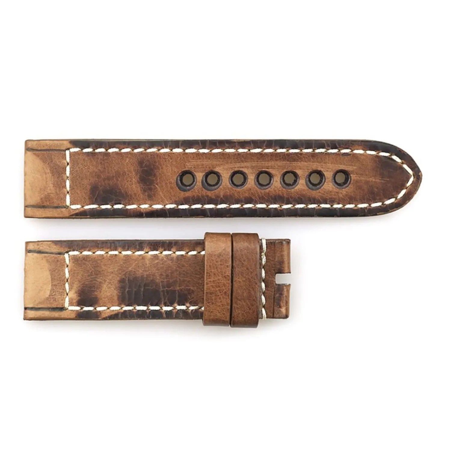 Steinhart Watches Bandjes 24 Mm^Leren Band Vintage Bruin Voor Militair 47 Maat L
