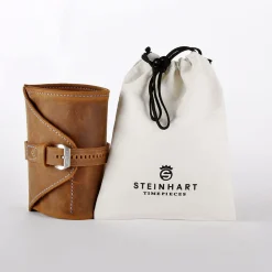 Steinhart Watches Leren Tas^Leren Rol Bruin Voor Vier Horloges