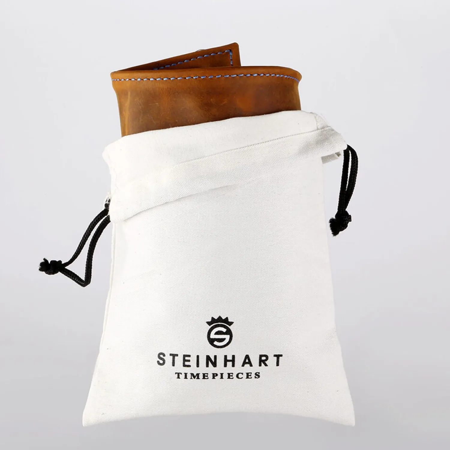 Steinhart Watches Leren Tas^Leren Rol Bruin Voor Vier Horloges
