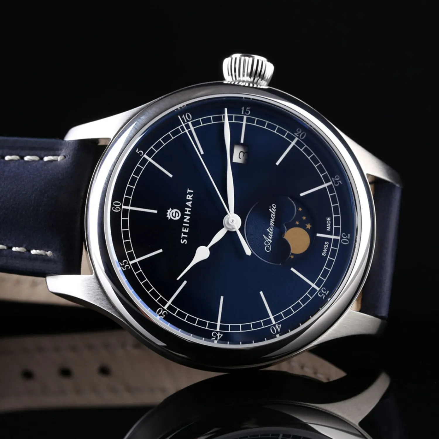 Steinhart Watches Maritieme Horloges^Mariene Maanfase Blauw