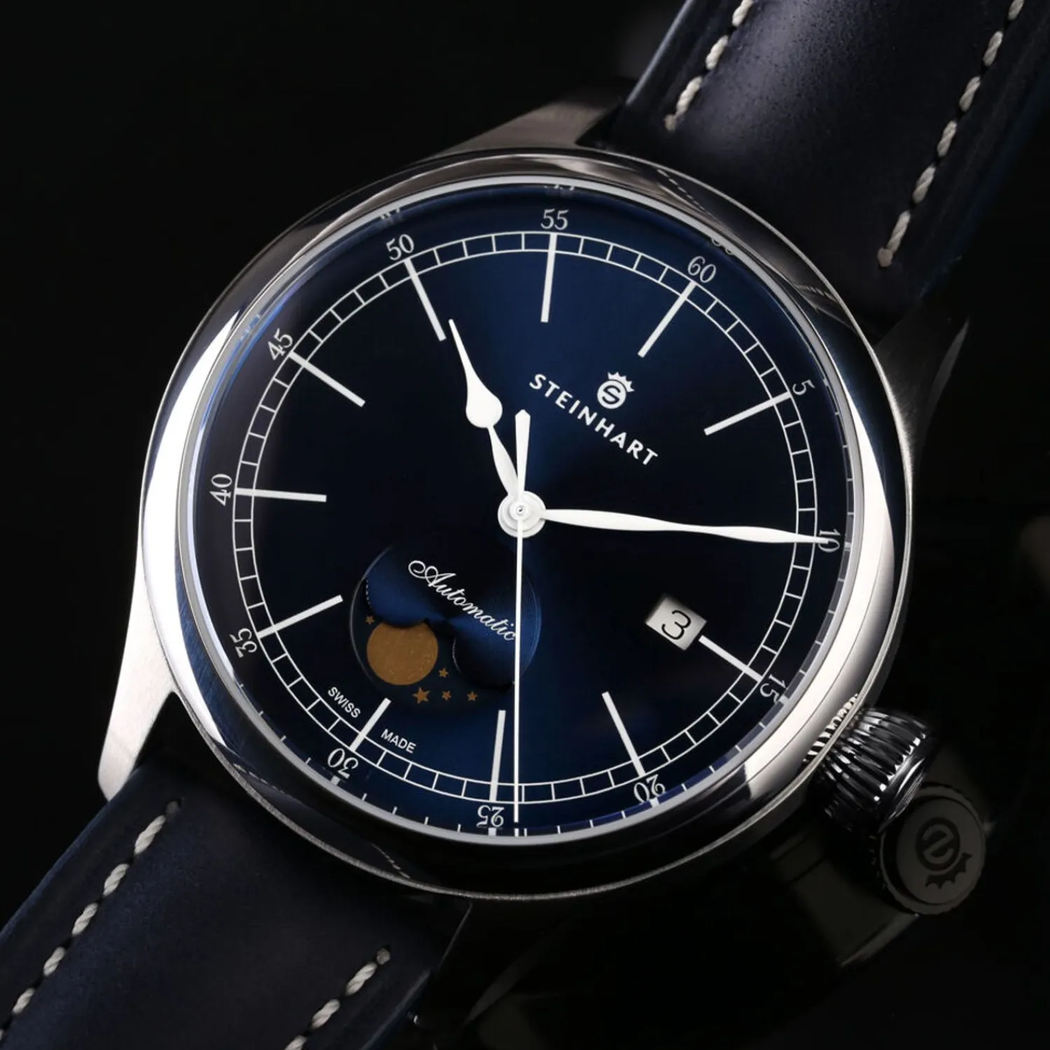 Steinhart Watches Maritieme Horloges^Mariene Maanfase Blauw