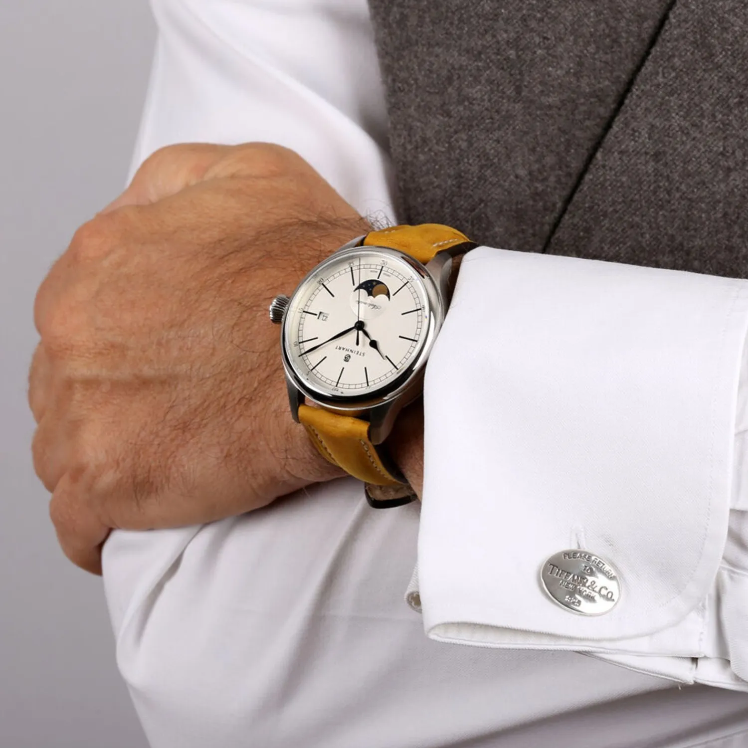 Steinhart Watches Maritieme Horloges^Mariene Maanfase Zilver