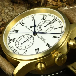 Steinhart Watches Premium Lijn^Marinechronograaf Brons Premium Romisch