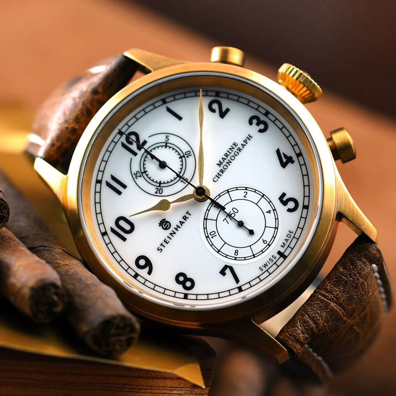 Steinhart Watches Maritieme Horloges^Marine-Chronograaf Brons Premium