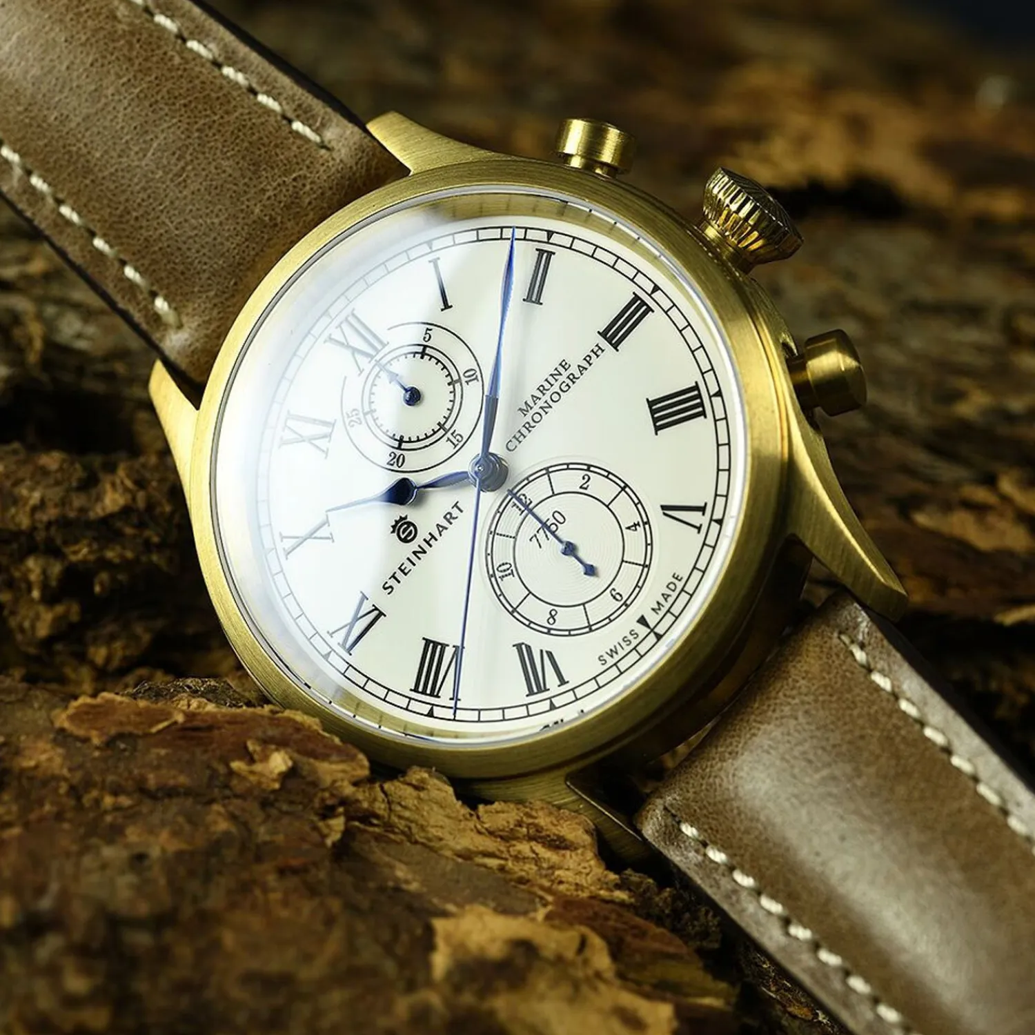 Steinhart Watches Maritieme Horloges^Marinechronograaf Brons Premium Romisch