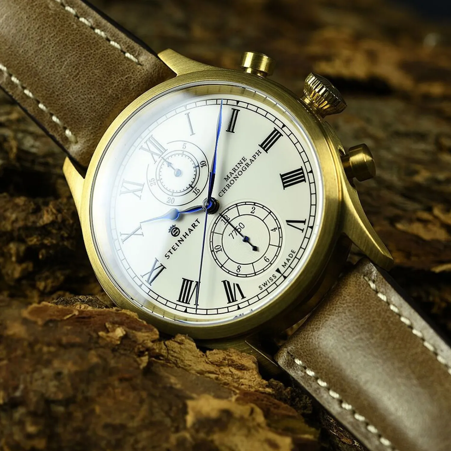 Steinhart Watches Maritieme Horloges^Marinechronograaf Brons Premium Romisch