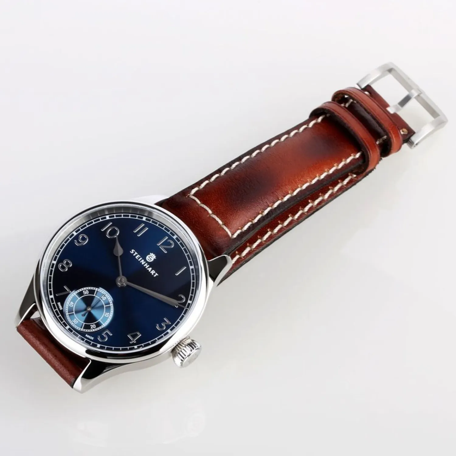 Steinhart Watches Maritieme Horloges^Marine Chronometer 42 Blauw Arabisch