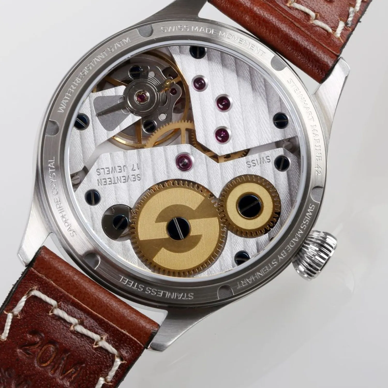 Steinhart Watches Maritieme Horloges^Marine Chronometer 42 Blauw Arabisch