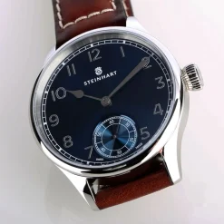 Steinhart Watches Maritieme Horloges^Marine Chronometer 42 Blauw Arabisch