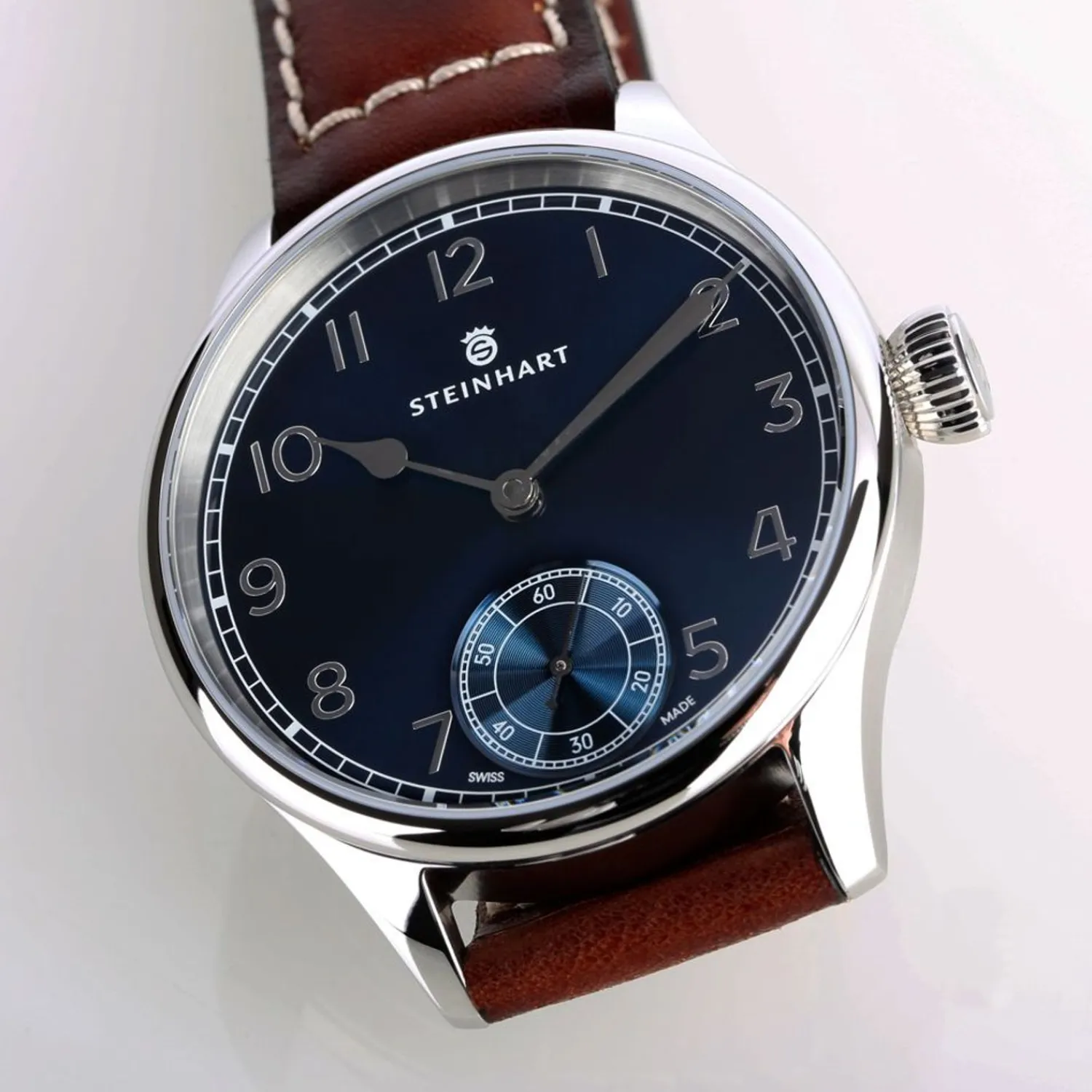 Steinhart Watches Maritieme Horloges^Marine Chronometer 42 Blauw Arabisch