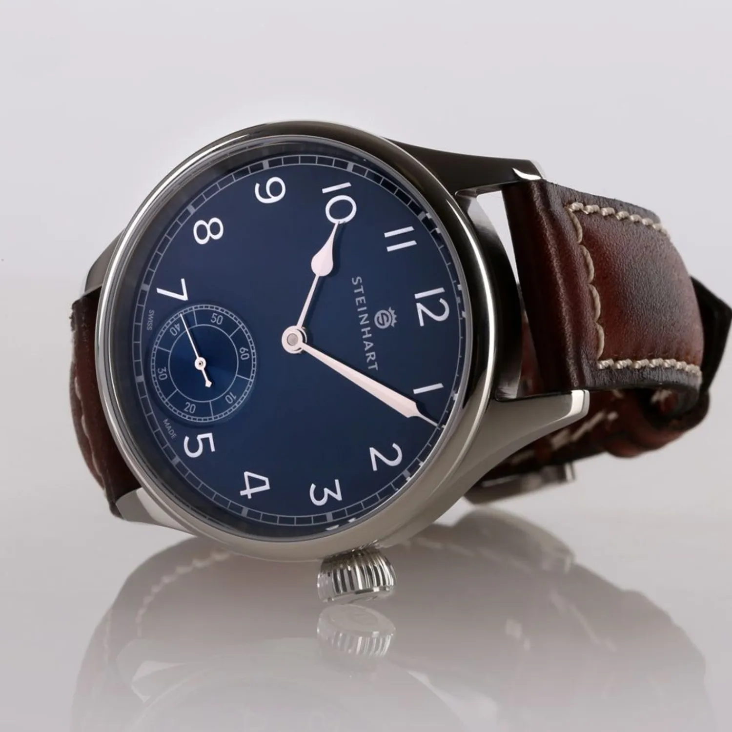 Steinhart Watches Maritieme Horloges^Marine Chronometer 42 Blauw Arabisch