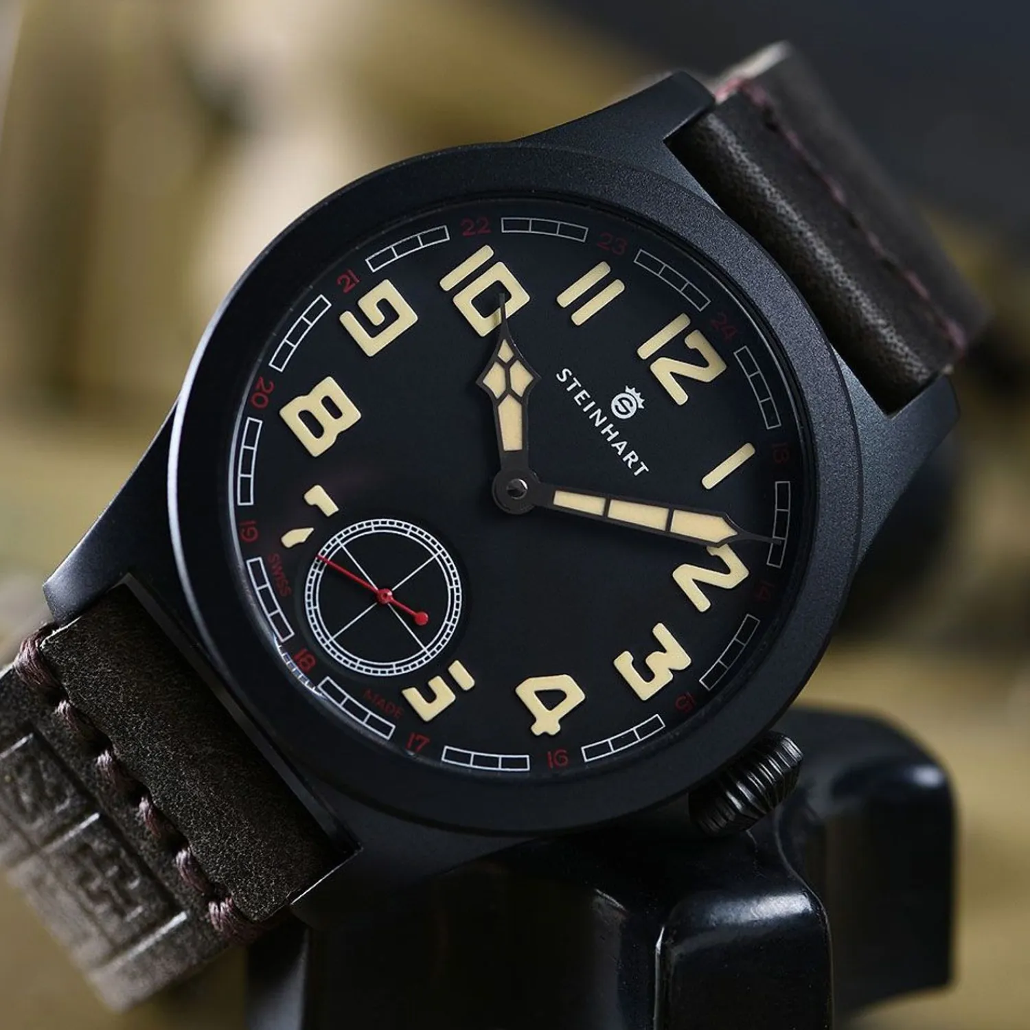 Steinhart Watches Verdere Modellen^Militair 42 Handopwinder Zwart
