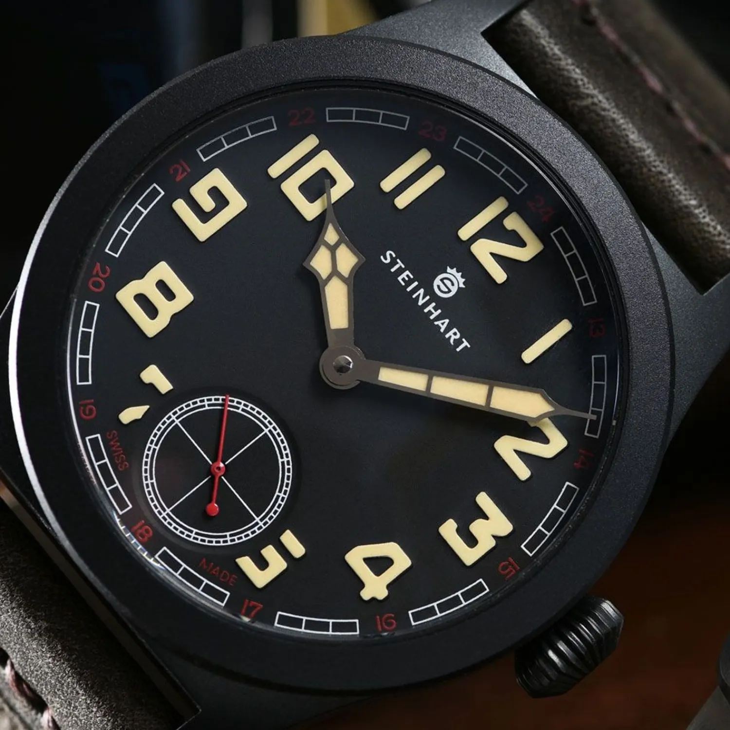 Steinhart Watches Verdere Modellen^Militair 42 Handopwinder Zwart