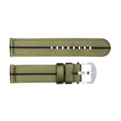 Steinhart Watches Bandjes 22 Mm^Nato Band Groen/Zwart Met Gesp Staal Maat L