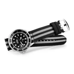 Steinhart Watches Bandjes 22 Mm^Nato Band Zwart/Grijs