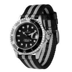 Steinhart Watches Bandjes 22 Mm^Nato Band Zwart/Grijs