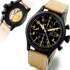 Steinhart Watches Pilotenhorloges^Nav B Chrono Ii Zwart Dlc