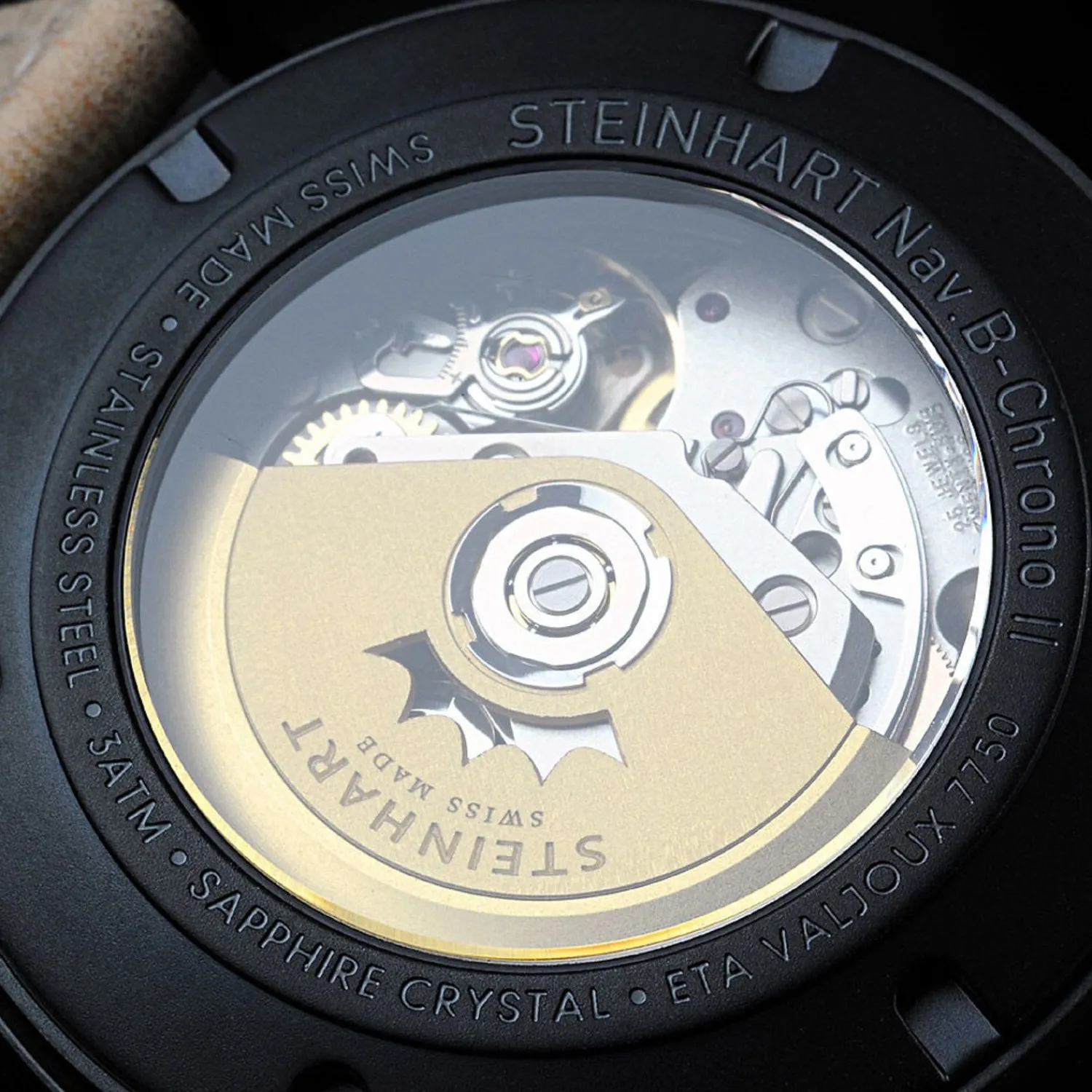 Steinhart Watches Pilotenhorloges^Nav B Chrono Ii Zwart Dlc