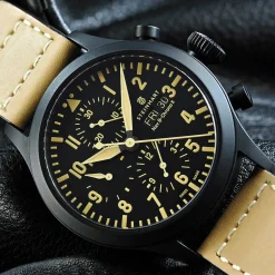 Steinhart Watches Pilotenhorloges^Nav B Chrono Ii Zwart Dlc