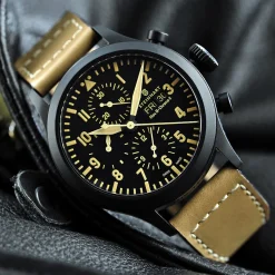 Steinhart Watches Pilotenhorloges^Nav B Chrono Ii Zwart Dlc