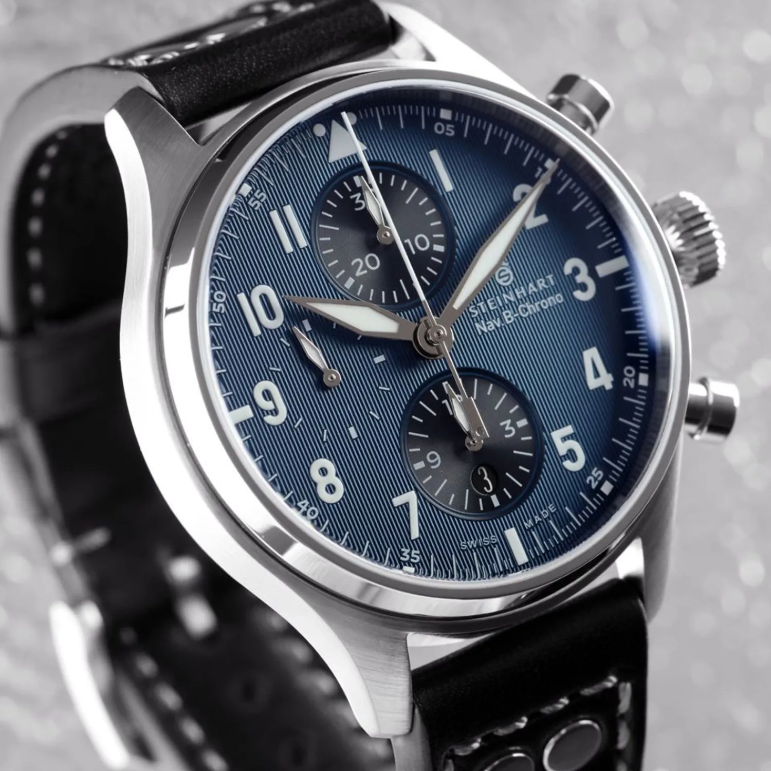Steinhart Watches Chronografen^Nav.B-Chrono 42 Klassiek A-Type Blauw
