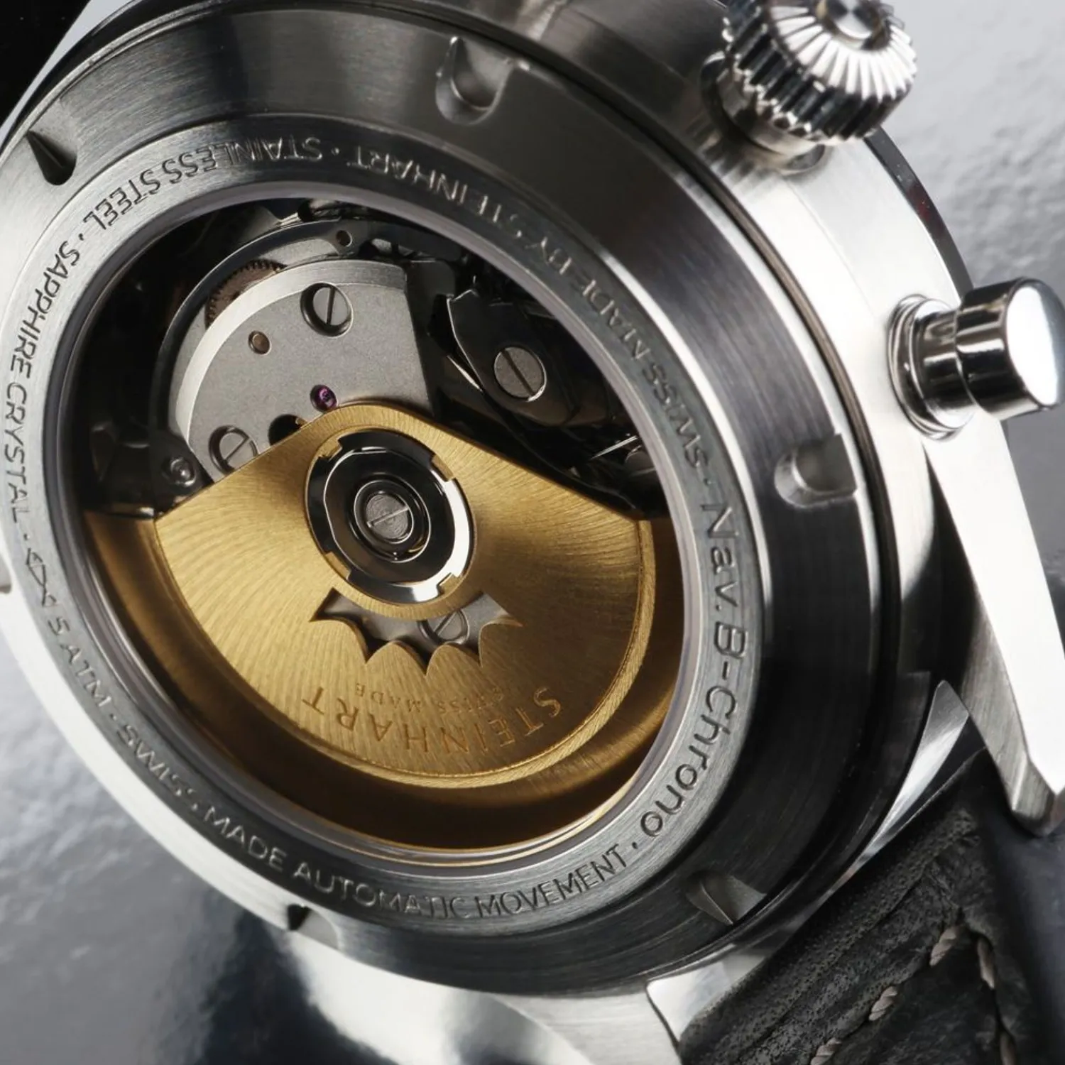 Steinhart Watches Pilotenhorloges^Nav.B-Chrono 42 Klassiek A-Type Zwart