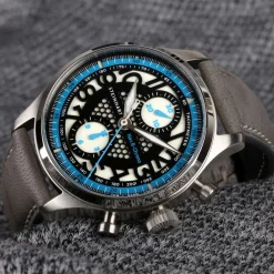 Steinhart Watches Chronografen^Nav.B-Chrono 42 Skeletblauw