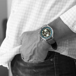 Steinhart Watches Chronografen^Nav.B-Chrono 42 Skeletblauw