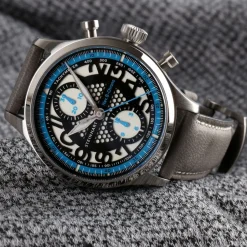 Steinhart Watches Chronografen^Nav.B-Chrono 42 Skeletblauw