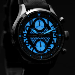 Steinhart Watches Beperkte Editie^Nav.B-Chrono 42 Skeletblauw