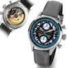 Steinhart Watches Pilotenhorloges^Nav.B-Chrono 42 Skeletblauw
