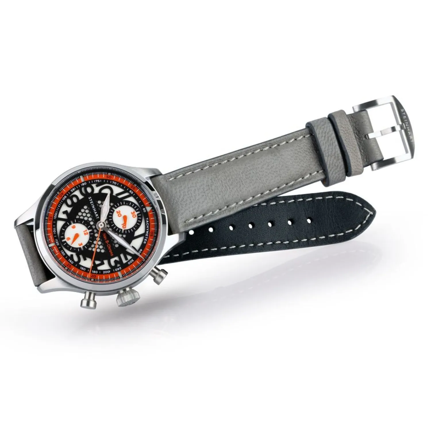 Steinhart Watches Chronografen^Nav.B-Chrono 42 Skelet Oranje