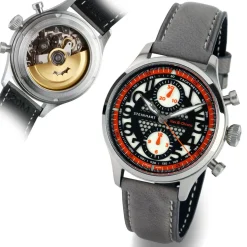 Steinhart Watches Beperkte Editie^Nav.B-Chrono 42 Skelet Oranje