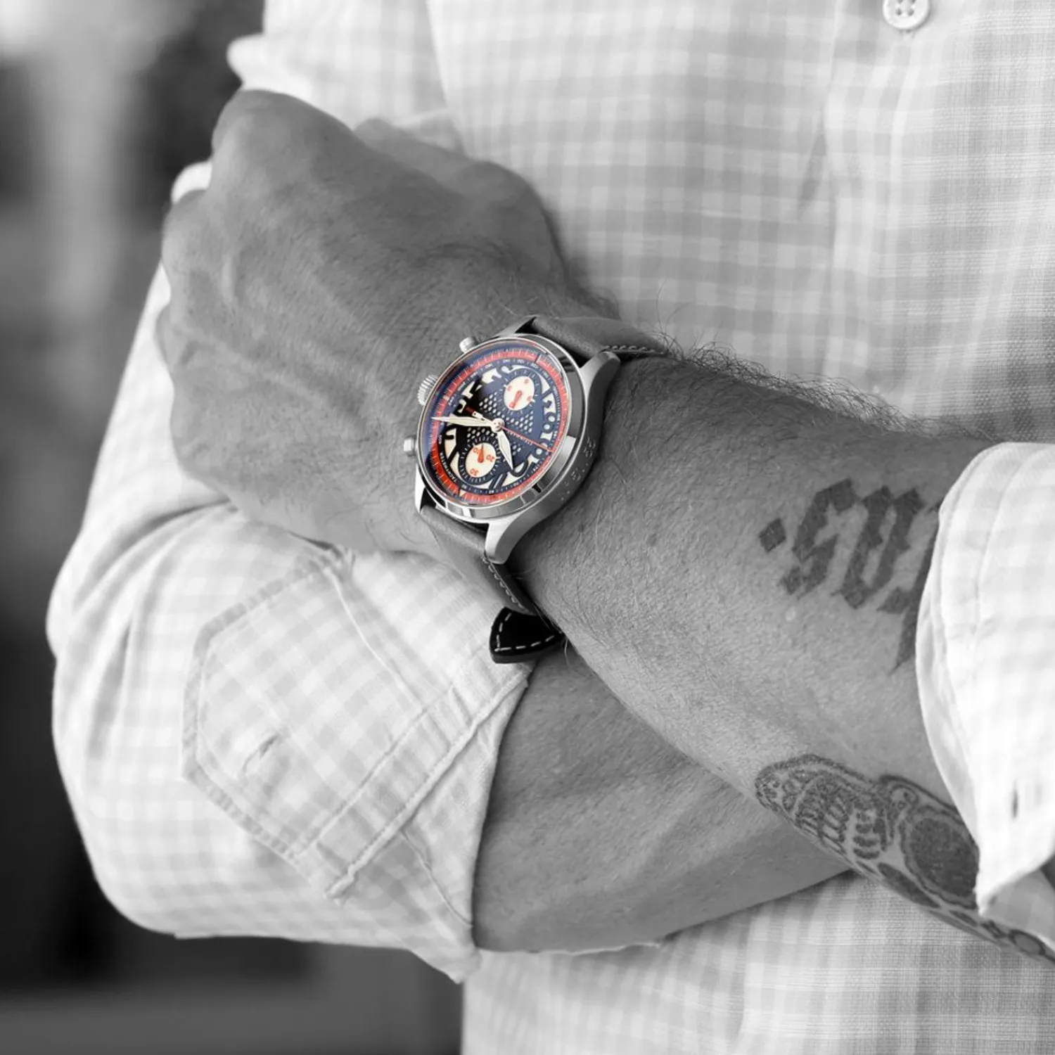 Steinhart Watches Beperkte Editie^Nav.B-Chrono 42 Skelet Oranje