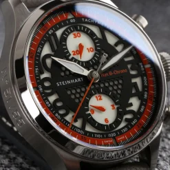 Steinhart Watches Beperkte Editie^Nav.B-Chrono 42 Skelet Oranje