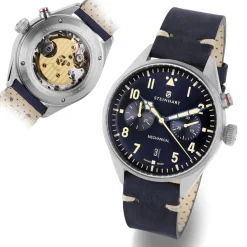 Steinhart Watches Chronografen^Nav.B - Monopusher 42 Blauw