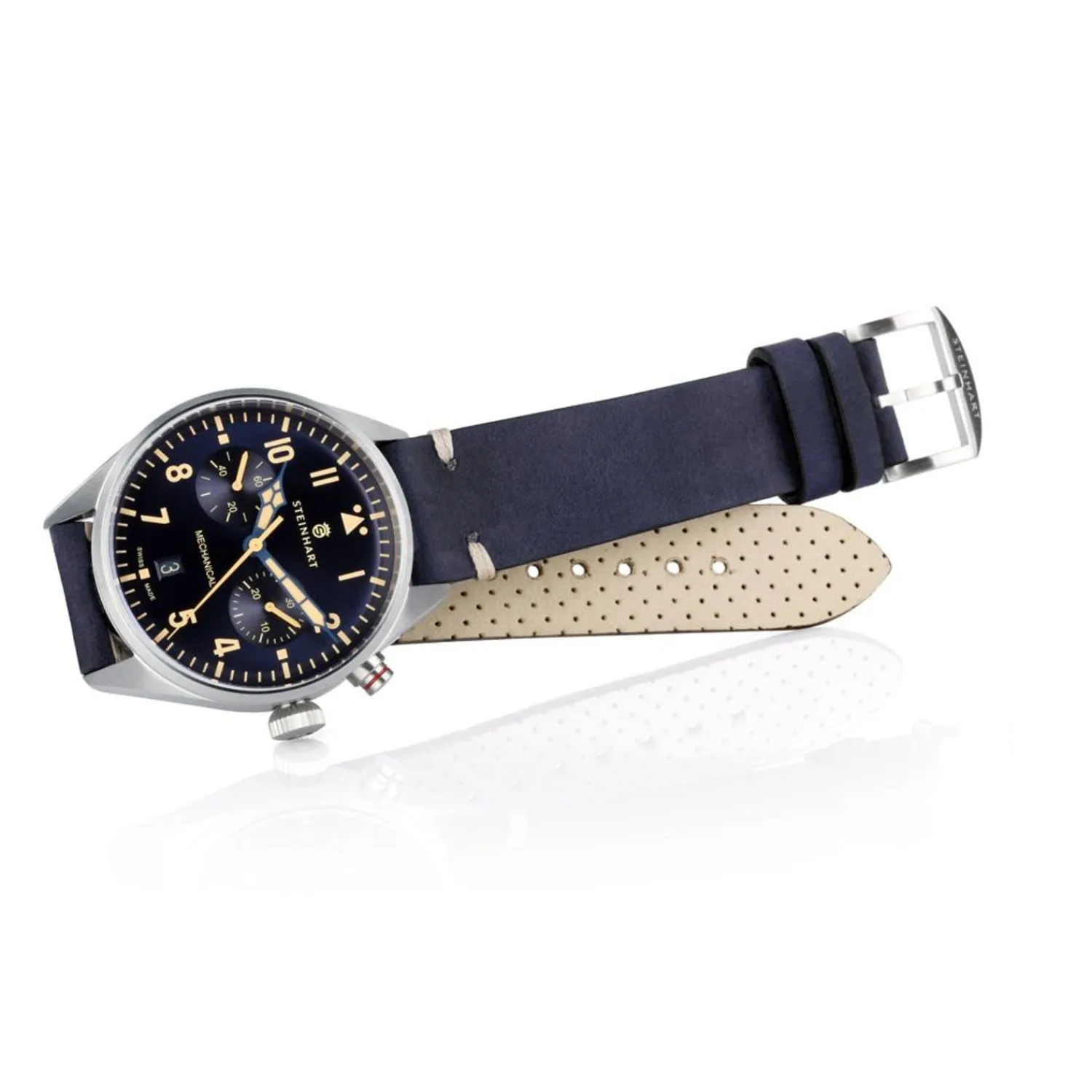 Steinhart Watches Chronografen^Nav.B - Monopusher 42 Blauw