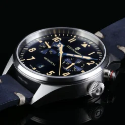 Steinhart Watches Beperkte Editie^Nav.B - Monopusher 42 Blauw