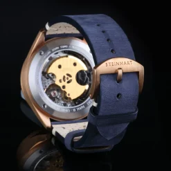 Steinhart Watches Chronografen^Nav.B - Monopusher Brons 42 Blauw