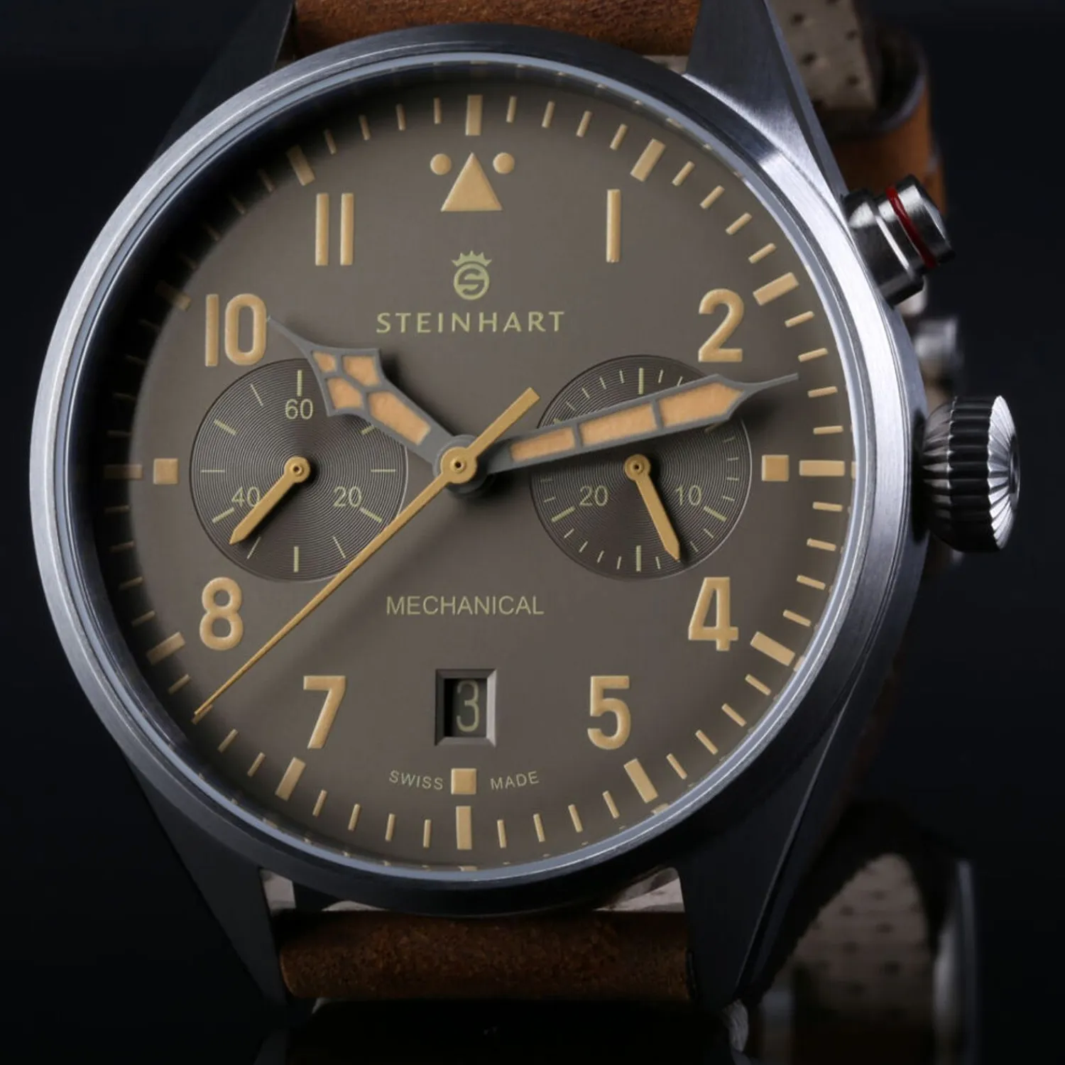 Steinhart Watches Chronografen^Nav.B - Monopusher 42 Grijs