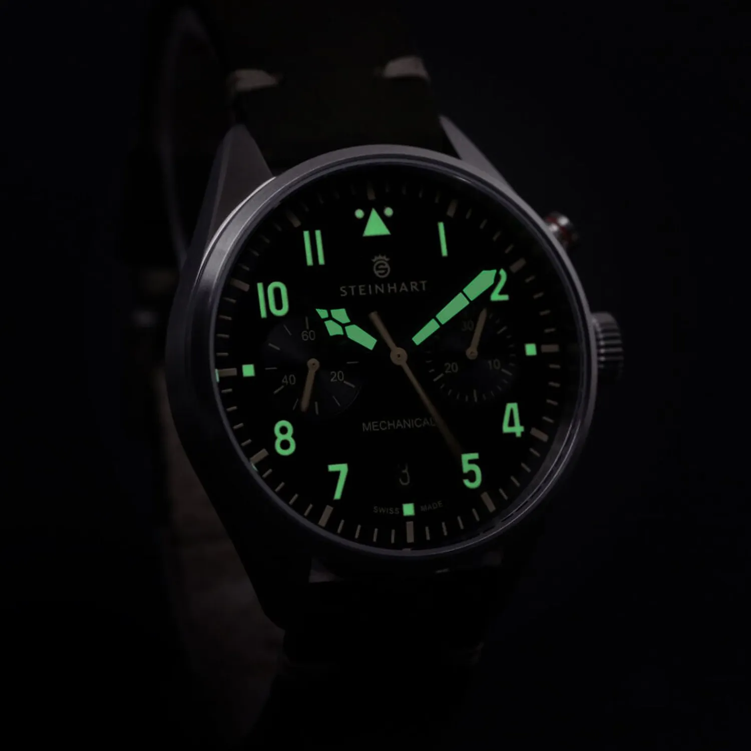 Steinhart Watches Chronografen^Nav.B - Monopusher 42 Zwart