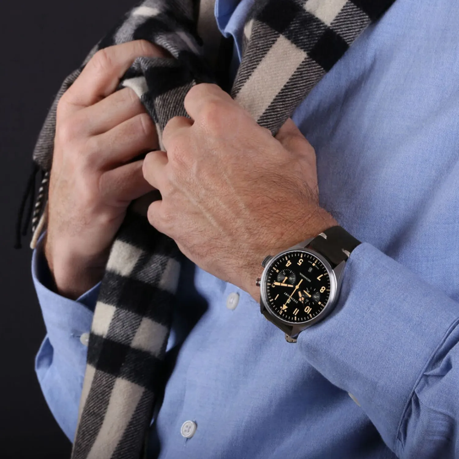 Steinhart Watches Chronografen^Nav.B - Monopusher 42 Zwart
